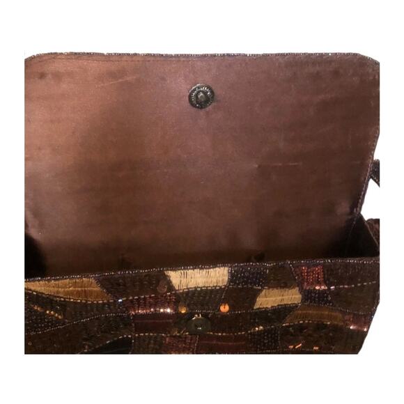 K.C. Malhan Marilyn Purse Beaded Sequined Evening Shoulder Bag Magnetic Clasp - Picture 3 of 16